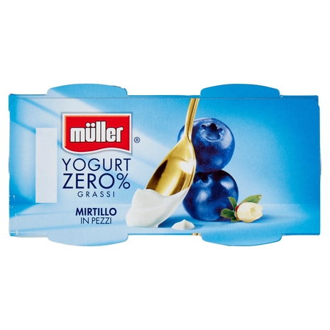 Yogurt 0% Grassi con Mirtilli in Pezzi, 2x125 g